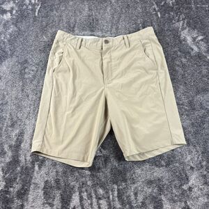 Free Fly Beige Chino Golf Shorts Men's 32 9" Inseam Hybrid Spandex Outdoor